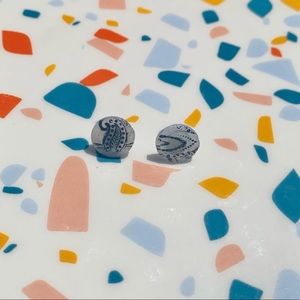 Blue Paisley Earrings